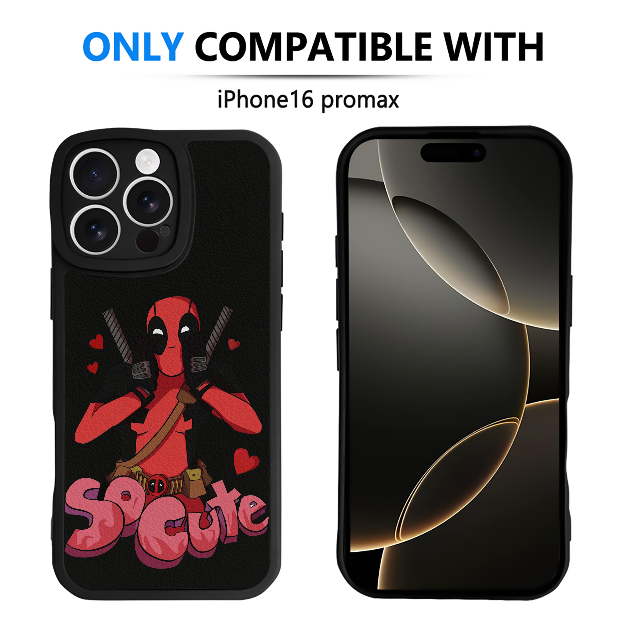 （画像用） Deadpool デッドプール 【iPhone 16シリーズ対応】シリコンスマホケース（レザー調） 材質：シリコン